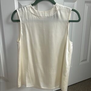 Nili Lotan Cream Silk Sleeveless Top